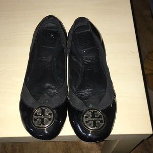 Tory Burch Black Elastic Flats